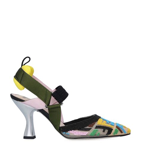 fendi colibri heels black|fendi slingback pumps.